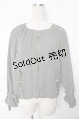 axes femme / ゆれパールギャザーブルゾン M グリーン Y-25-10-10-087-AX-JA-SZ-ZI