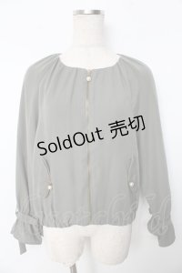 axes femme / ゆれパールギャザーブルゾン M グリーン Y-25-10-10-087-AX-JA-SZ-ZI