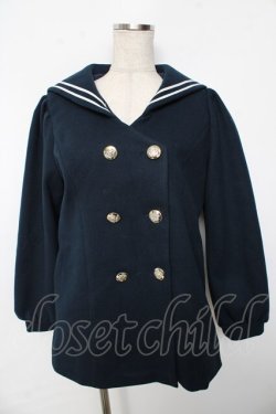 画像1: axes femme POETIQUE / セーラーショートコート  紺 Y-25-10-10-092-AX-CO-SZ-ZY