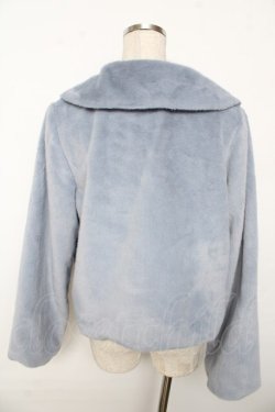 画像2: axes femme POETIQUE / リボン金具ファーコート M サックス Y-25-10-10-094-AX-CO-SZ-ZY