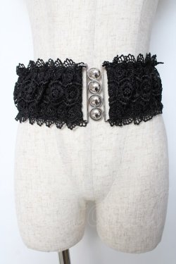 画像1: axes femme POETIQUE / レースゴムベルト  黒 Y-25-10-10-011-AX-ZA-SZ-ZY