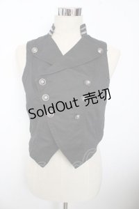 ALGONQUINS / 立ち襟Wボタンベスト F 黒 Y-25-10-10-105-AL-TO-SZ-ZI