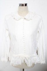 PINK HOUSE / タック入りレースフリルブラウス F 白 Y-25-10-10-108-LO-BL-SZ-ZY