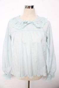 PINK HOUSE / 胸元切り替えブラウス F ミント Y-25-10-10-109-LO-BL-SZ-ZY