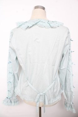 画像2: PINK HOUSE / レース&リボン使いローンブラウス F サックス(ミント) Y-25-10-10-110-LO-BL-SZ-ZY