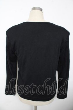 画像2: INGEBORG / カメリアモチーフ付きスウェットカーディガン F 黒 Y-25-10-10-111-LO-TO-SZ-ZY