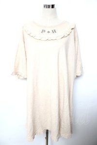 PINK HOUSE / クロスステッチロゴ刺繍入りチュニック  ベージュ Y-25-10-10-112-LO-OP-SZ-ZY