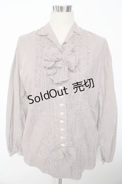 画像1: INGEBORG / リボン付きギンガムブラウス F ブラウン Y-25-10-10-115-LO-BL-SZ-ZT0207B