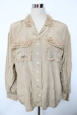 画像1: INGEBORG / レース使いピンタックブラウス F ベージュ Y-25-10-10-116-LO-BL-SZ-ZY