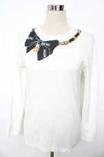 画像1: INGEBORG / ロゴリボンチェーンptカットソー F 白 Y-25-10-10-117-LO-TO-SZ-ZT545 (1)
