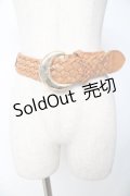 INGEBORG / モチーフ付きレザーベルト  キャメル Y-25-10-10-013-LO-ZA-SZ-ZY