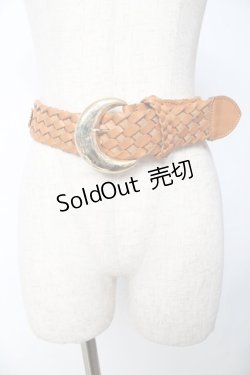 画像1: INGEBORG / モチーフ付きレザーベルト  キャメル Y-25-10-10-013-LO-ZA-SZ-ZY