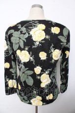画像2: INGEBORG / ローズプリントカットソー F 黒 Y-25-10-10-118-LO-TO-SZ-ZT544 (2)