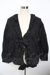 PINK HOUSE / フリル使いオーバーブラウス F 黒 Y-25-10-10-121-LO-BL-SZ-ZY