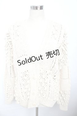 画像1: PINK HOUSE / モチーフつきニットカーディガン F 生成り Y-25-10-10-123-LO-TO-SZ-ZY