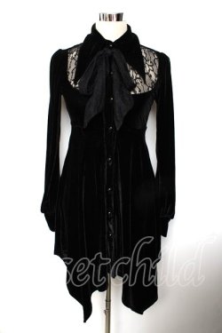 画像1: KILL STAR / Nymyra Velvet Cameo Dress S 黒 Y-25-10-10-131-SL-OP-SZ-ZY