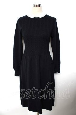 画像1: F&A / クレリック衿ニットワンピース F ネイビー Y-25-10-10-132-LO-OP-SZ-ZY