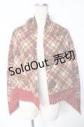 INGEBORG / 馬とチェックのストール  赤 Y-25-10-10-015-LO-ZA-SZ-ZY