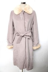 axes femme / ファー襟ロングコート M ラベンダー Y-25-10-10-141-AX-CO-SZ-ZI