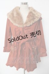 axes femme POETIQUE / ポケットビジューファー襟コート  ブラウン Y-25-10-10-142-AX-CO-SZ-ZI