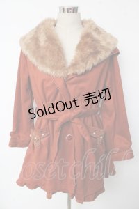 axes femme POETIQUE / ポケットビジューファー襟コート  ブラウン Y-25-10-10-142-AX-CO-SZ-ZI