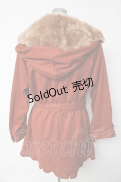 画像2: axes femme POETIQUE / ポケットビジューファー襟コート  ブラウン Y-25-10-10-142-AX-CO-SZ-ZI