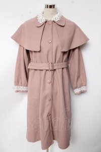 melume / maki melumeレース付きロングコート  ピンク Y-25-10-10-148-LO-CO-SZ-ZY