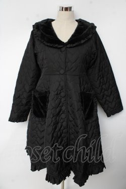 画像1: axes femme kawaii / ハートキルティングコート M 黒 Y-25-10-10-152-AX-CO-SZ-ZY