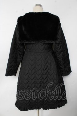 画像2: axes femme kawaii / ハートキルティングコート M 黒 Y-25-10-10-152-AX-CO-SZ-ZY