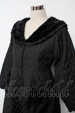 画像3: axes femme kawaii / ハートキルティングコート M 黒 Y-25-10-10-152-AX-CO-SZ-ZY