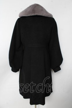 画像2: axes femme POETIQUE / ファーティペ付ロングコート M 黒 Y-25-10-10-154-AX-CO-SZ-ZY