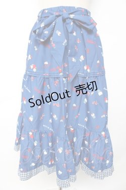 画像1: axes femme / ハローキティプリントスカート  青 Y-25-10-10-159-AX-SK-SZ-ZI