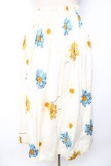 INGEBORG / ひまわり×ロゴptスカート F オフ Y-25-10-10-166-LO-SK-SZ-ZY