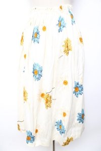 INGEBORG / ひまわり×ロゴptスカート F オフ Y-25-10-10-166-LO-SK-SZ-ZY