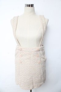 ロリータその他ブランド / ツイード吊りスカート 0 ベージュ Y-25-10-10-174-LO-SK-SZ-ZY