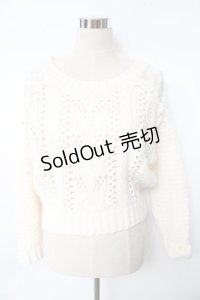 LIZ LISA / 肩レースニットトップス 0 アイボリー Y-25-10-10-181-LO-TO-SZ-ZY