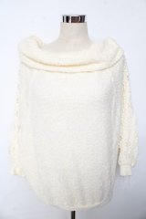 LIZ LISA / 袖レースボアニットトップス 0 アイボリー Y-25-10-10-183-LO-TO-SZ-ZY