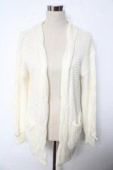 LIZ LISA / 編みニットロングボレロ 0 アイボリー Y-25-10-10-186-LO-TO-SZ-ZY