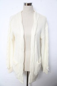 LIZ LISA / 編みニットロングボレロ 0 アイボリー Y-25-10-10-186-LO-TO-SZ-ZY