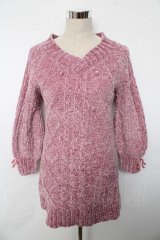 LIZ LISA / ケーブルモールヤーンニットワンピース 0 ピンク Y-25-10-10-192-LO-OP-SZ-ZY