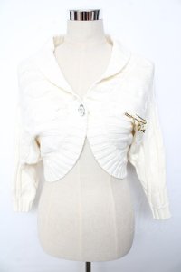 LIZ LISA / ブローチ付ニットボレロ 0 オフ白 Y-25-10-10-194-LO-TO-SZ-ZY