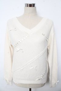 LIZ LISA / 編みリボンニット 0 オフ Y-25-10-10-202-LO-TO-SZ-ZY