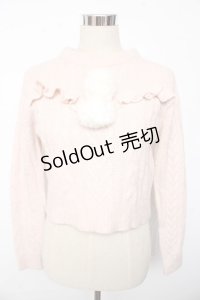 LIZ LISA / ぽんぽん付ニット 0 ピンク Y-25-10-10-206-LO-TO-SZ-ZY