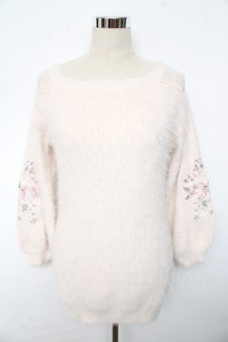 画像1: LIZ LISA / 袖刺繍ニットワンピース 0 ピンク Y-25-10-10-207-LO-OP-SZ-ZY