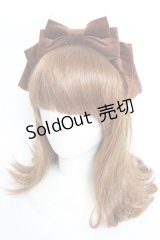 Innocent World / 別珍パールリボンカチューシャ  ブラウン Y-25-10-10-044-IW-AC-SZ-ZY