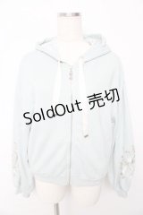 axes femme / 袖花刺繍ショートパーカー  ミント Y-25-10-13-044-AX-TO-SZ-ZY