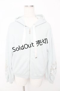 axes femme / 袖花刺繍ショートパーカー  ミント Y-25-10-13-044-AX-TO-SZ-ZY