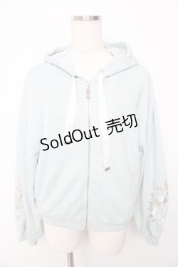 画像1: axes femme / 袖花刺繍ショートパーカー  ミント Y-25-10-13-044-AX-TO-SZ-ZY