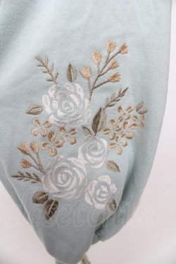 画像3: axes femme / 袖花刺繍ショートパーカー  ミント Y-25-10-13-044-AX-TO-SZ-ZY