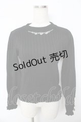 axes femme / ラメニットトップス  黒 Y-25-10-13-046-AX-TO-SZ-ZI